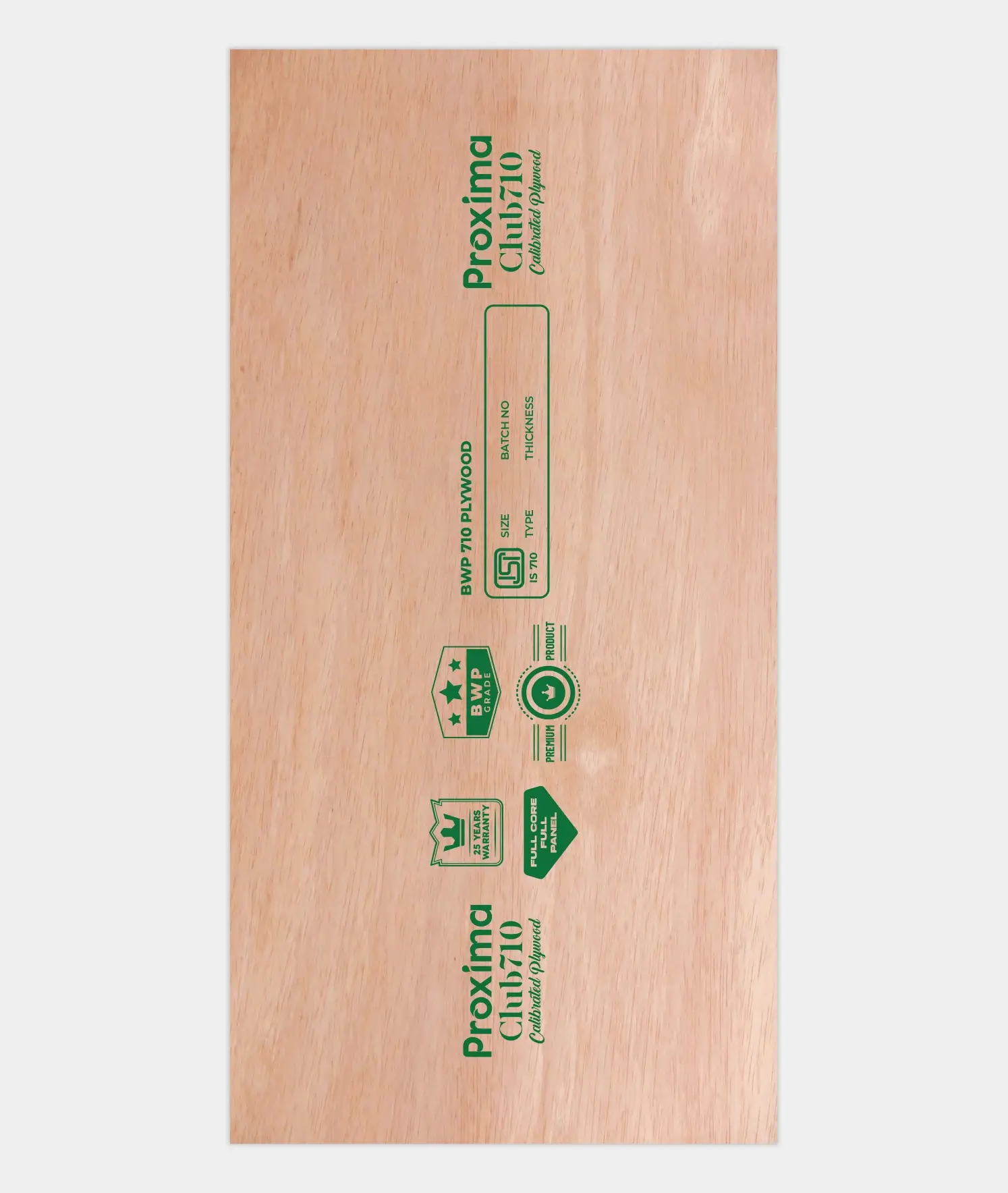 Proxima Club710 Premium Calibrated BWR 710 Grade Plywood – Full Core and Panel Construction for High-End Residential and Commercial Use