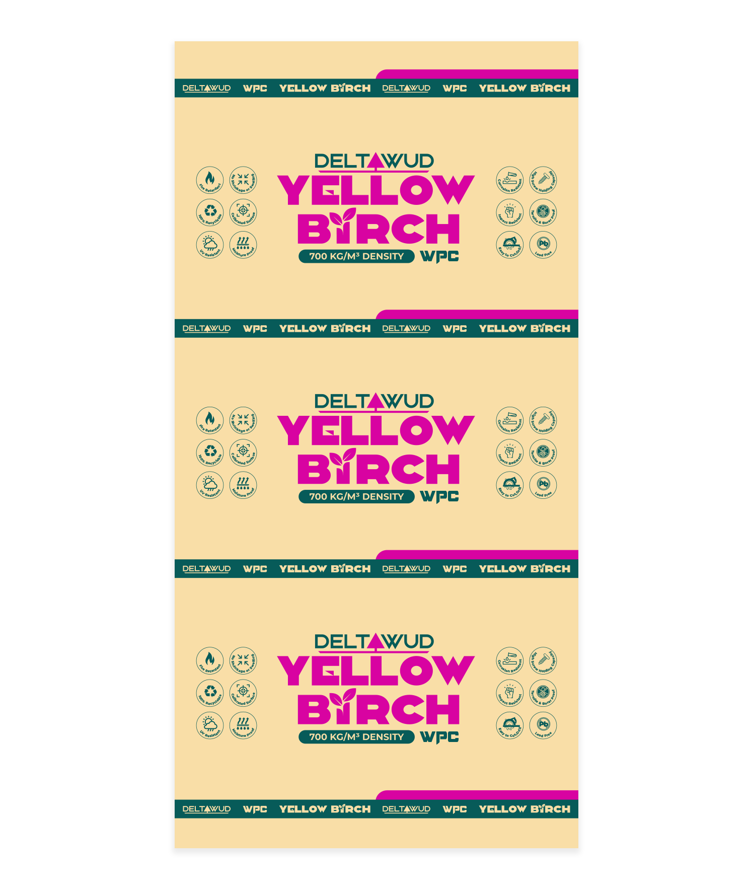 Deltawud Yellow Birch WPC Board – Premium, Durable, Moisture Resistant