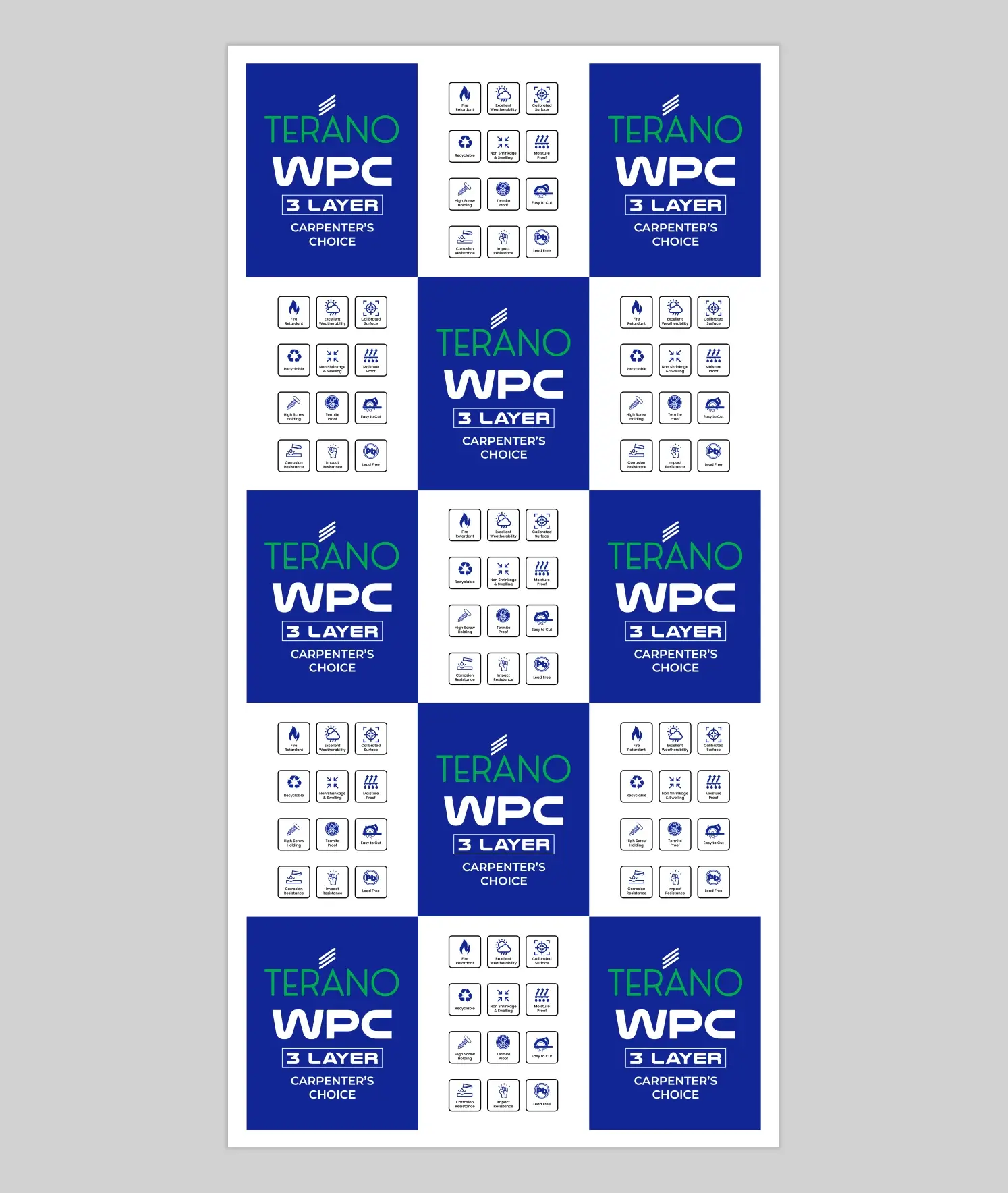 Terano WPC 3 Layer wood polymer composite panel